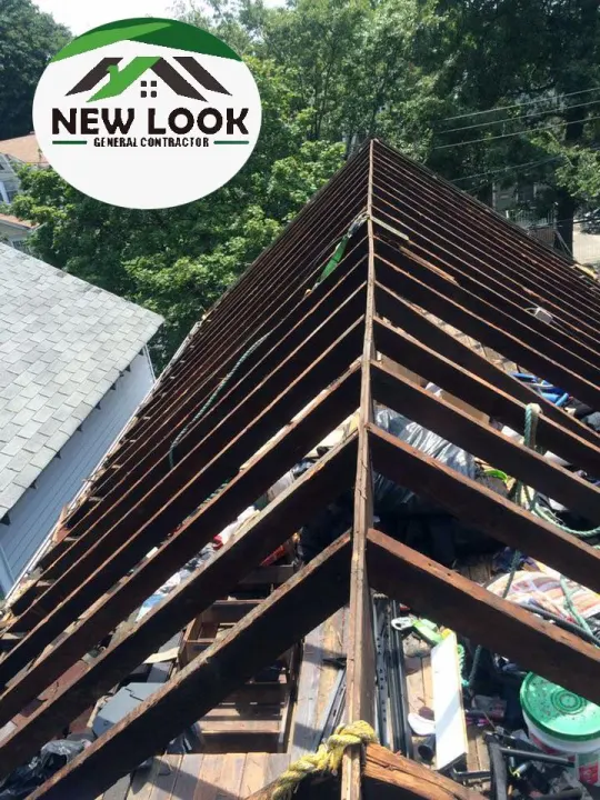 Open roof framing during a rebuild