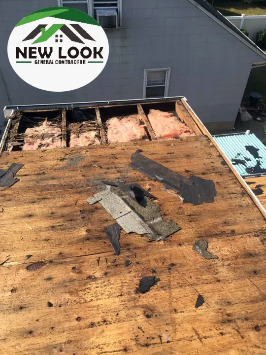 Bare roof deck with the old surface stripped
